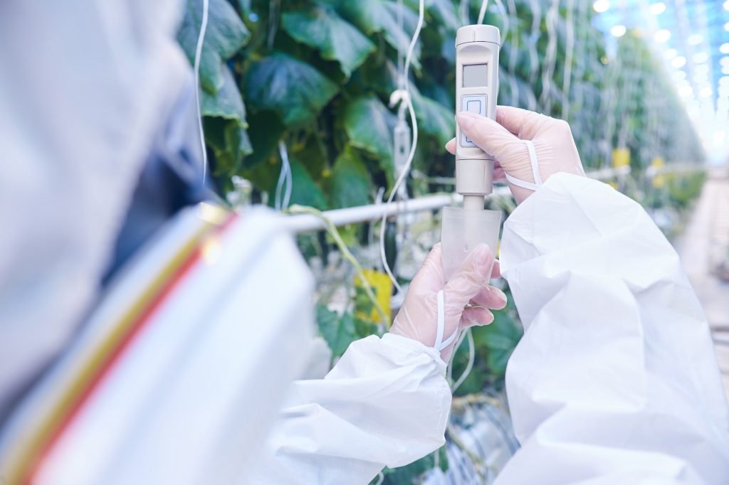 Plantation Worker in Taking Probes Close Up