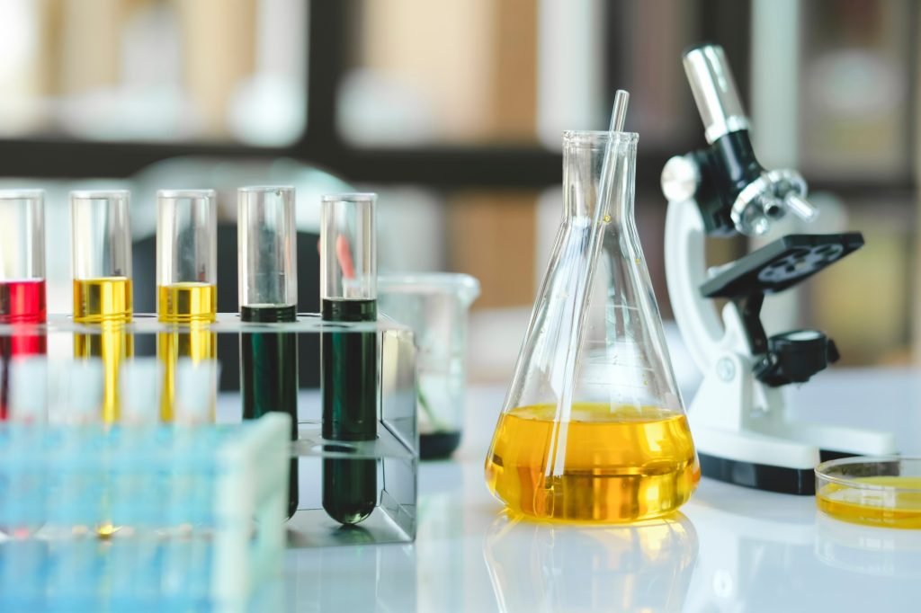 Science laboratory research and development concept.